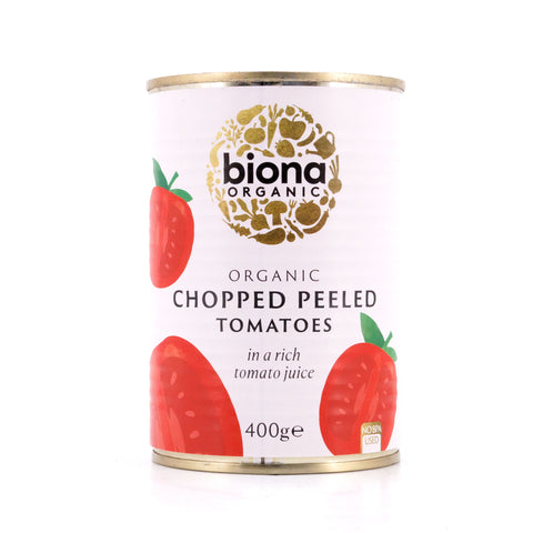 Biona Organic Chopped Peeled Tomatoes Gehackte, geschälte Tomaten in reichhaltigen Tomatensaft Bild 1