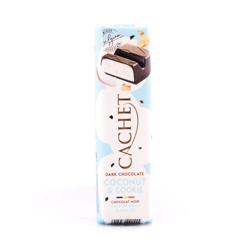 Cachet Dark Chocolate Coconut & Cookie Riegel Zartbitterschokolade gefüllt mit Kokosnuss und Butterkekse Bild 1