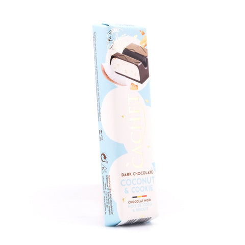Cachet Dark Chocolate Coconut & Cookie Riegel Zartbitterschokolade gefüllt mit Kokosnuss und Butterkekse Bild 2