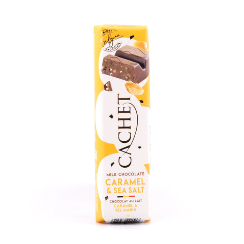 Cachet Milk Chocolate Caramel & Sea Salt Riegel Vollmilchschokolade mit Karamellstücke und Meersalz Bild 1