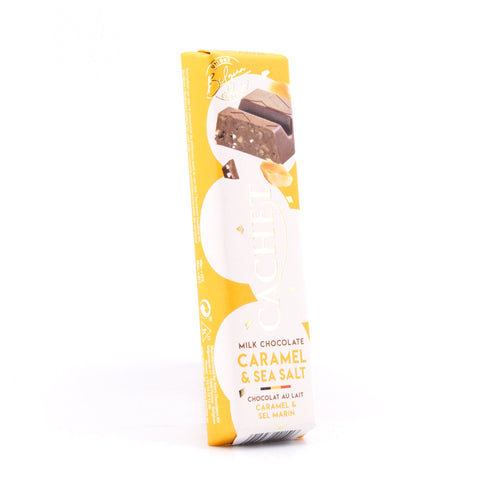 Cachet Milk Chocolate Caramel & Sea Salt Riegel Vollmilchschokolade mit Karamellstücke und Meersalz Bild 2