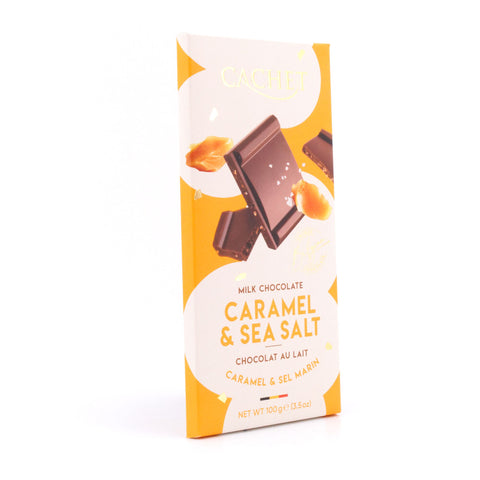 Cachet Milk Chocolate Caramel & Sea Salt Vollmilchschokolade mit Karamellstücke und Meersalz Bild 2