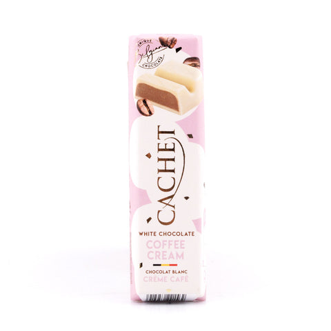 Cachet White Chocolate Coffee Cream Riegel Weiße Schokolade gefüllt mit Kaffeecreme und Kaffeekekse Bild 1
