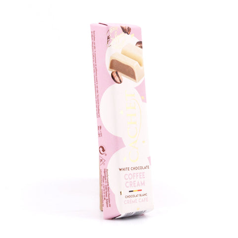 Cachet White Chocolate Coffee Cream Riegel Weiße Schokolade gefüllt mit Kaffeecreme und Kaffeekekse Bild 2