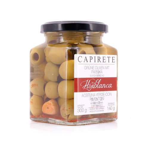 Capirete Hojiblanca grüne Oliven mit Paprika 300g Bild 2