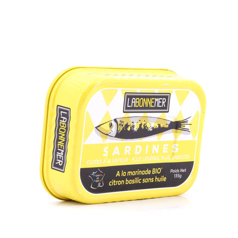 Ferrigno La Bonne Mer Sardinen mit Bio-Zitrone und Basilikum-Marinade ohne Öl 135g Bild 2