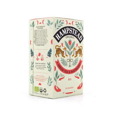 Hampstead Tea BIO Organic Green Tea & Raspberry 20 Teebeutel Bild 2