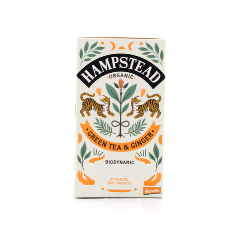 Hampstead Tea BIO Organic Zesty Ginger Green Tea 20 Teebeutel Bild 1