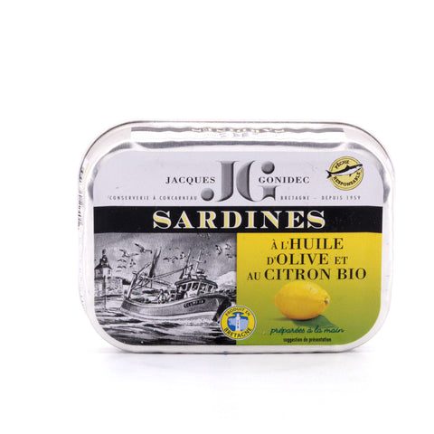 Jacques Gonidec Sardinen in Bio-Olivenöl mit Zitrone 115g Bild 1