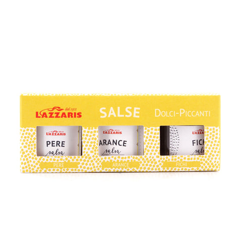 Lazzaris Salse Dolci & Piccanti Trio Senf-Sauce (Birne, Feige, Orange) 3 x 50 g Bild 1