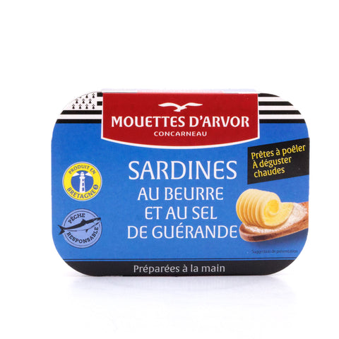 Mouettes d'Arvor Sardinen mit Butter und Guérande Salz Bild 1