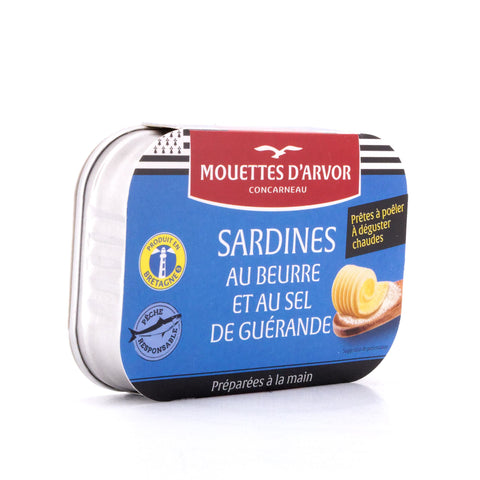 Mouettes d'Arvor Sardinen mit Butter und Guérande Salz Bild 2