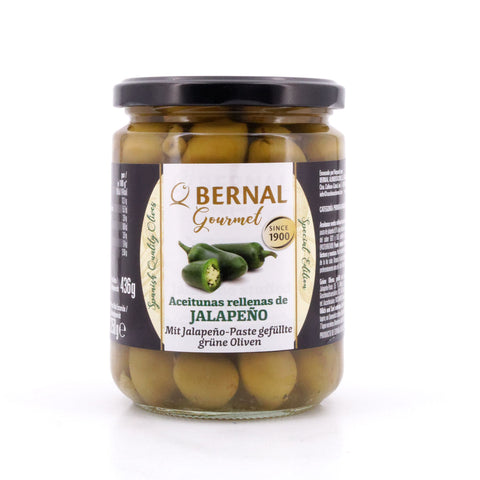 Bernal Grüne Oliven gefüllt mit Jalapenopaste 436g Glas Bild 1