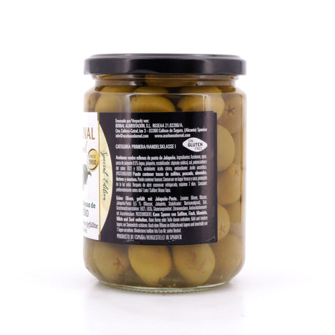 Bernal Grüne Oliven gefüllt mit Jalapenopaste 436g Glas Bild 3