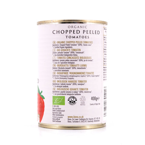 Biona Organic Chopped Peeled Tomatoes Gehackte, geschälte Tomaten in reichhaltigen Tomatensaft Bild 3