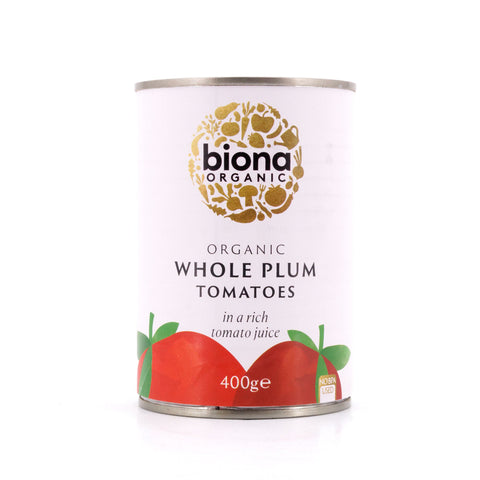 Biona Organic Whole Plum Tomatoes Pflaumentomaten im Ganzen in reichhaltigem Tomatensaft Bild 1