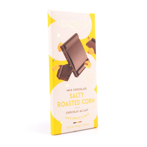 Cachet Milk Chocolate Salty Roasted Corn Vollmilchschokolade mit gerösteter Maisstücke und Meersalz Bild 2