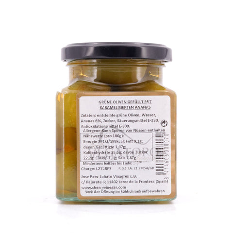 Capirete Gordal grüne Oliven gefüllt mit karamellisierten Ananas 300g Bild 3