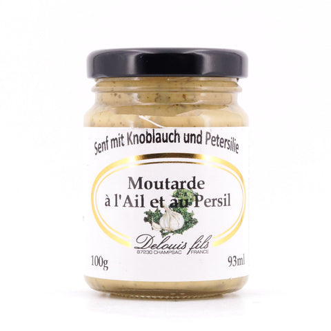 Delouis Fils Moutarde à i`Ail et au Persil Senf mit Knoblauch und Petersilie Bild 1