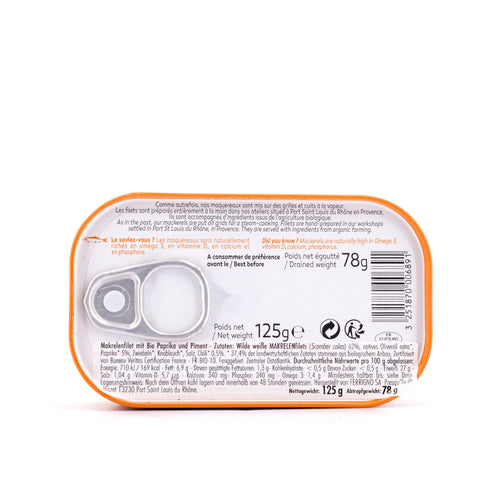 Ferrigno La Bonne Mer Makrelenfilet mit Bio Paprika und Piment 125g Bild 3