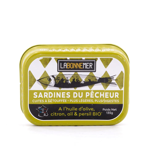 Ferrigno La Bonne Mer Sardinen mit Bio Olivenöl, Zitrone, Knoblauch Petersilie "Pêcheur 135g Bild 1