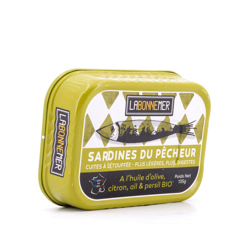 Ferrigno La Bonne Mer Sardinen mit Bio Olivenöl, Zitrone, Knoblauch Petersilie "Pêcheur 135g Bild 2
