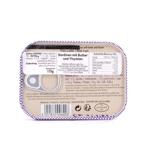 Ferrigno La Bonne Mer Sardinen mit Butter und Thymian (zum Braten) 115g Bild 3