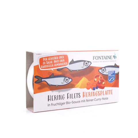 Fontaine Hering Filets Heringsplatte in fruchtiger Bio-Sauce mit feiner Curry-Note 200g Bild 2