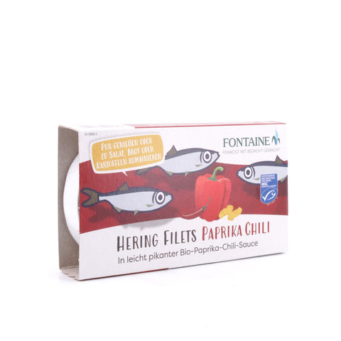 Fontaine Hering Filets  Paprika Chili in leicht pikanter Bio-Paprika-Chili-Sauce 200g Bild 2