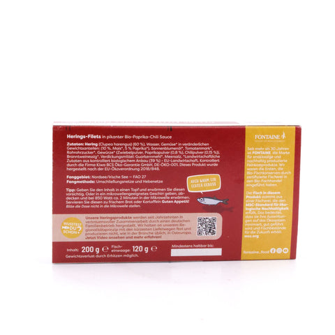 Fontaine Hering Filets  Paprika Chili in leicht pikanter Bio-Paprika-Chili-Sauce 200g Bild 3