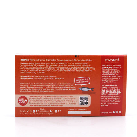 Fontaine Zartes Heringsfilet in BIO Tomatencreme 200g Bild 3