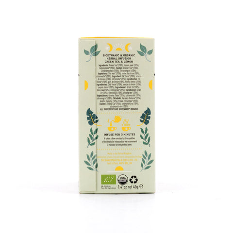 Hampstead Tea BIO Organic Green Tea & Lemmon 20 Teebeutel Bild 3