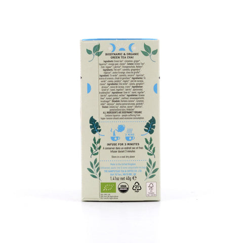 Hampstead Tea BIO Organic Life Chai Spiced Green Tea 20 Teebeutel Gewürzter Grüntee Bild 3