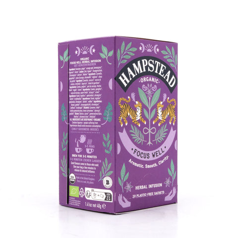 Hampstead Tea Focus Well 20 plastikfreie Teebeutel Bild 2