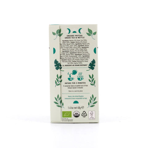 Hampstead Tea Matcha Green Tea & Nettle BIO 20 plastikfreie Teebeutel Bild 3