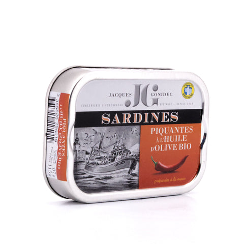 Jacques Gonidec Pikante Sardinen in nativem Bio-Olivenöl 115g Bild 2