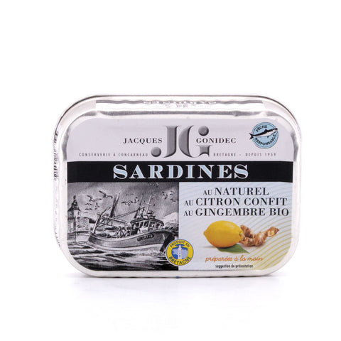 Jacques Gonidec Sardinen mit kandierter Zitrone und Ingwer BIO 115g Bild 1
