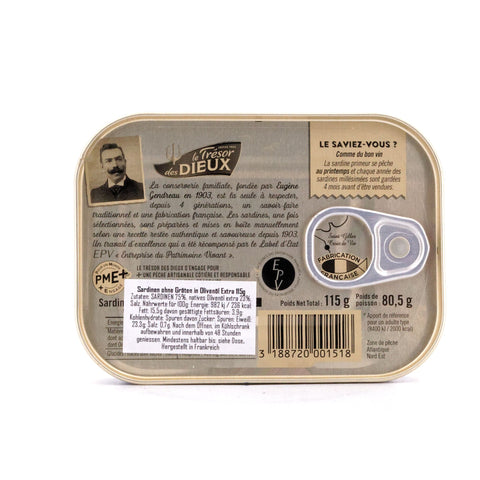 Le Trésor des Dieux Sardinen in Olivenöl ohne Gräten 115g Bild 3