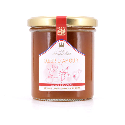 Maison Francis Miot Coeur d`Amour Konfitüre aus Aprikose, Mango, Passionsfrucht, Pfirsich & Champagner, mit Rohrzucker Bild 1