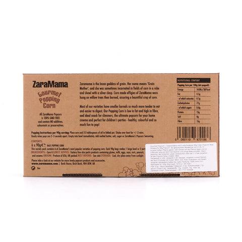 ZaraMama Popcorn 6er Geschenkbox 100% Gentechnikfrei 6 verschiedene Maiskörner in je 90g Packungen Bild 3